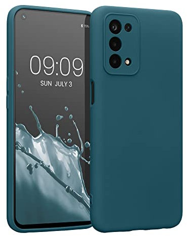kwmobile Slim Case kompatibel mit Oppo A74 (5G) / A54 (5G) Hülle - Handyhülle aus Silikon in Petrol matt