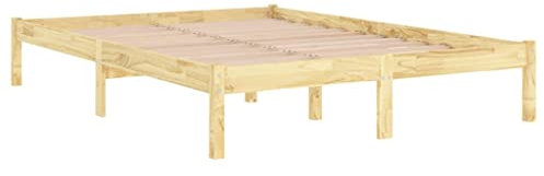 vidaXL Massivholzbett, Bett Holzbett für Schlafzimmer, Bettgestell Bettrahmen mit Lattenrost, Doppelbett Schlafzimmerbett, Modern, 120x190cm