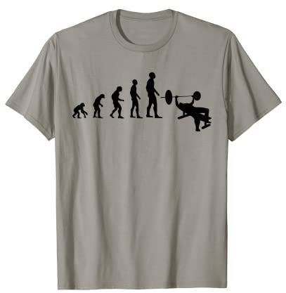Bankdrücken Bodybuilding Lustige Evolution Krafttraining T-Shirt