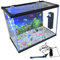 LED Glass Aquarium Fish Tank Starter Kit With Fish Net, Led Light and Air Pump Filter (12L)