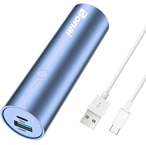 BONAI Portable Charger USB C 5000mah Portable Phone Charger for Samsung, iPhone 15 series, Huawei, Google Pixel, Sierra Blue (USB-C Charging Cable Included)