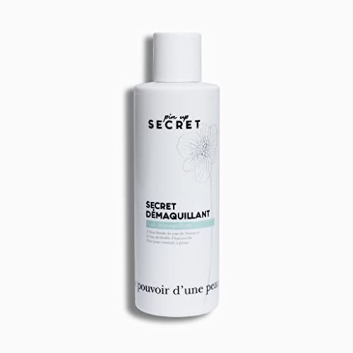 PIN UP SECRET - Secret Demaquillant - Démaquillant et Lait Onctueux Enrichi en Eau de Rose - Élimine le Maquillage et les Impuretés - Hydrate et Protège - Peau Normale à Grasse - 200 ml
