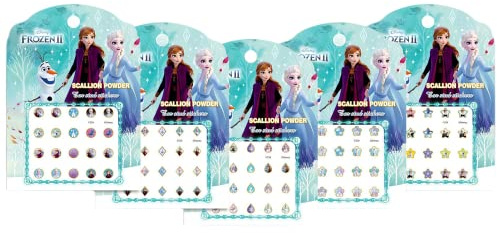 Fashion Yo 5 Sheets Toddlers Princess Elsa Minnie Kids Girls Nail Stickers Earring Stickers Art Decal Party Bag Fillers Decor for Kids Girls Birthday Gift (Elsa Earring Stickers)