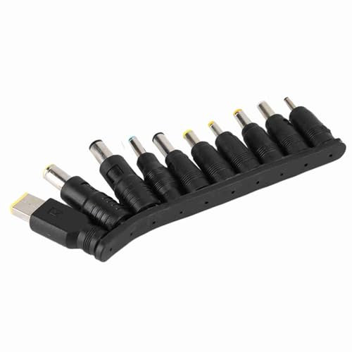 Adattatore di Alimentazione Universale per Caricabatterie per Laptop Nero 10Pcs Dc 5.5Mm Connettore per Adattatore per Caricabatterie per Notebook Multifunzione Universale per