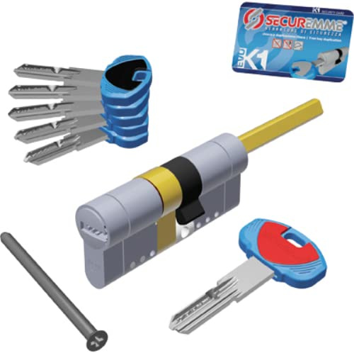 Cylindre profilé evo k1 3100-q bouton securemme ott.nich.satin clés 5 mm 75 30+45 Securemme