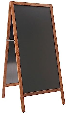 Danieli | Lavagna Cavalletto per Menu Ristorante da Esterno Magnetica Scrivibile con Gessetti e Pennarelli a Gesso Liquido | Lavagna Nera e Cavalletto in Legno per Bar e Locali (59x119 cm)