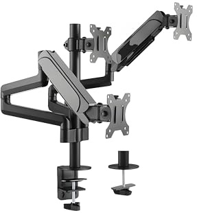 HDWR SolidHand-AS03 Soporte 3 monitores 17-32 pulgadas, VESA | Triple brazo para oficina y trading, estructura estable, alineación ergonómica