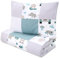 Kinder Bettdecke ohne Bezug 100x135 cm - Baumwolle Baby Decke und Kissen Set Kinderdecke 100 x 135 und Kopfkissen 60 x 40 - Bettdecken Kinderbettdecke für Babybett Patchwork Afrika Hellgrau