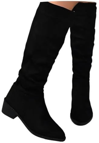 ticticlily Damen Stiefel Winter Langschaft Boots | Rutschfeste Sohle, Weiches Innenfutter, Bequeme Reitstiefel, Kniehohe Winterstiefel, Weitschaftstiefel