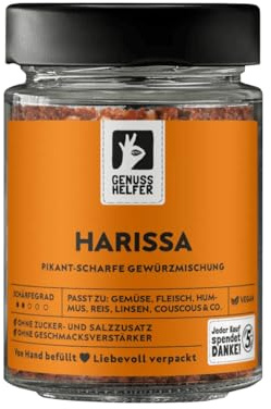 Bremer Gewürzhandel Harissa, fein geschrotet, intensive Schärfe, nordafrikanische Gewürzmischung für heimische und exotische Saucen, 75g im Glas