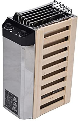 Poêle de Sauna, Poêle de Sauna électrique en Acier Inoxydable Réglable à Température de Contrôle Interne de 3,6 KW, Poêle de Chauffage de Sauna Humide et Sec pour la Maison,