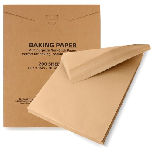 Backpapier 200 Stück, 30.5x40.6cm Backpapier Zuschnitte, Antihaft Fettdicht Pergamentpapier Zum Backen, Butterbrotpapier für Kuchen, Pizza, Burger, Käse, BBQ, Fleisch