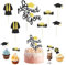 Mezrkuwr 10 Stück Graduation Kuchen Toppers, Graduation Cake Dekoration Graduierung Cupcake Toppers Bachelor Hut Kuchen Deko für Abschlussfeiern Abschlussparty