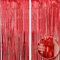 Tinsel Curtain - 2pcs 3.2ft x 6.5ft Tinsel Curtains Pastel Foils Fringe Party Decoration Background Door Curtains Hanging Streamers for Birthday Child School Party (Red)