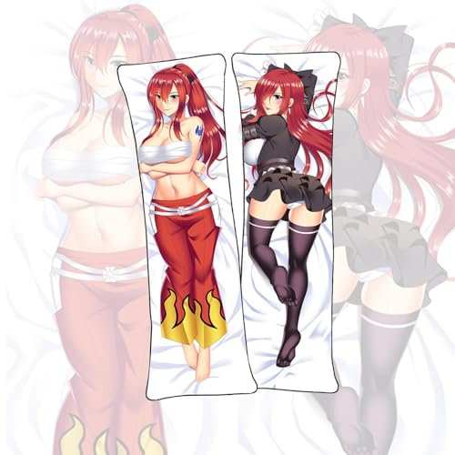 YJIALI-Anime Körperkissen Fairy Tail Erza· Scharlachrotes Dakimakura Körperkissen Anime Doppelseitig bedruckter Kissenbezug Kissenbezug Kissenbezug Kissen-Erza·Scarlet-b 50x150cm-2WT