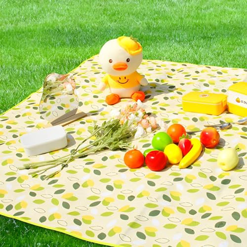 TFSZE Picknickdecke, Wasserdichte Stranddecke, mit Tragegriff,Picknickdecke Geeignet,für 4-6 Personen im Park, Faltbare Tragbare Outdoor Picknickdecke für Picknick Strand Camping Reisen,Grün-150x200cm