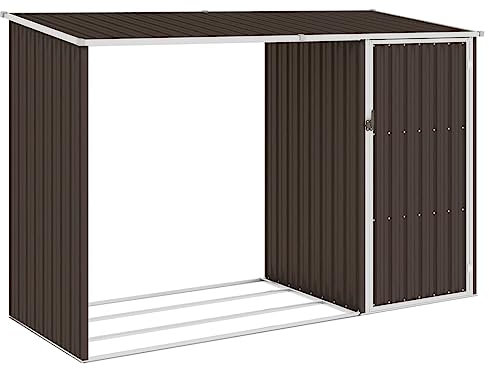 Home & Garden Artikel - Garten Kaminholzschuppen braun 245x98x159cm Stahl verzinkt