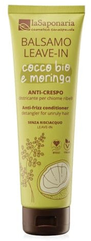 La Saponaria | Leave-in Conditioner gegen Frizz, verbesserte Formel, entwirrt widerspenstiges Haar mit Bio-Kokos und Moringa, geeignet für alle Haare, 150 ml