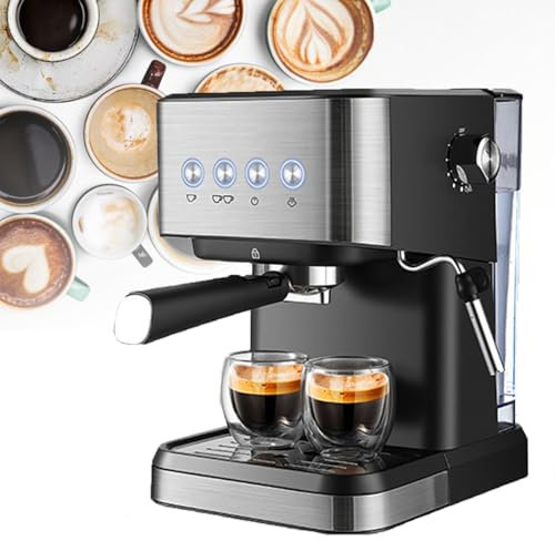 ZyKnaurral Cafetera Espresso 20 Bar, cafetera Espresso Profesional con espumador de Leche, asa, cafetera Espresso Totalmente automática, Regalo para los Amantes del café