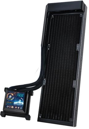 LIANLI LL-HS-LCD-360-N-BK Kit de refrigeración de agua simple, modelo sin ventilador, HydroShift LCD 360 sin ventilador, diseño de montaje lateral negro, pantalla de 2,8, pantalla LCD IPS,