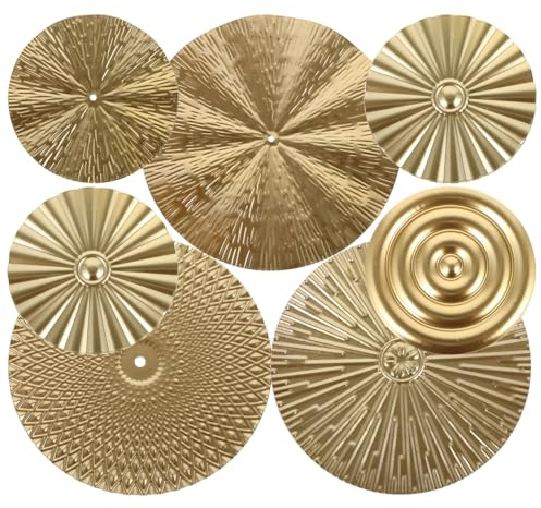 Operitacx 7er-Set Wanddeko Wohnzimmer Metall Gold Runde Boho Wandskulpturen