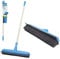 Rubber Broom with Telescopic Long Handle - Pet Hair Removal Brush for Carpet, Hardwood, Tile, and Artificial Grass - Built-in Squeegee for Windows and Spill Cleaning - Indoor & Outdoor Use