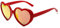 WDZAYXC Polarisierte übergroße Herz Retro Sonnenbrille Nette Brille,UV400 Schutz (Rot/Rot reflektierend)