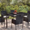 Rainery Table de Jardin Dessus en Verre Noir 190x90x75cm Résine tressée Table de Salle à Manger de Jardin pour Terrasse, Balcon, Extérieur, Patio Type 3