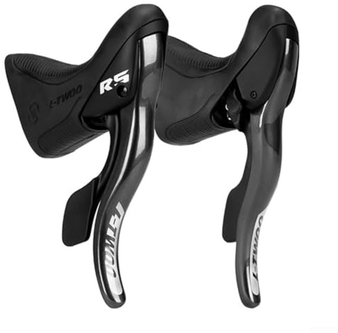 ChicBosomn Leva del cambio per bicicletta da strada, 2X7/8/9/10/11 velocità per deragliatore Shimano, costruzione in lega di alluminio (R5)