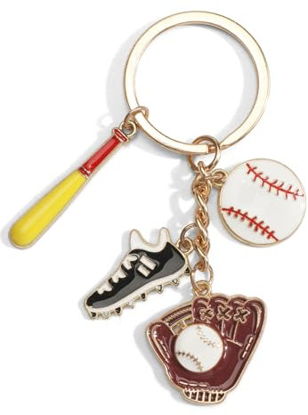 Baseball Auto Schlüsselanhänger, Sportlicher Baseballschläger Schlüsselanhänger, Geschenk für Männer Frau Kinder