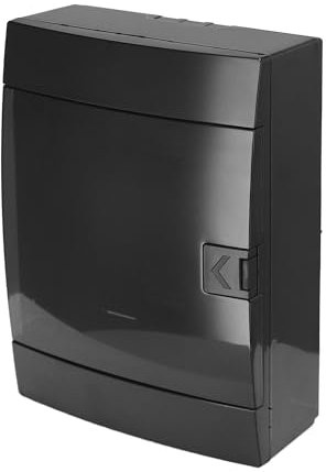 Coffret de Distribution Apparent 2 Rangée pour 16 Modules 110x215x290,5 mm IP40 - Noir Boîtier Électrique en ABS - Coffret Électrique pour Installations Intérieures - Horoz Electric