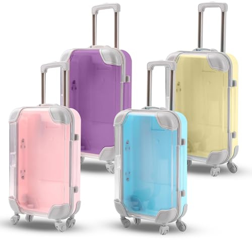 CVASNF 4 Stück Mini Koffer Geschenkbox, Geldgeschenk Reise Urlaubskasse Reise Geschenk Reisekasse Geschenk Reisekoffer Miniatur Spardose Koffer Geldkoffer Als Geldgeschenk für Urlaub