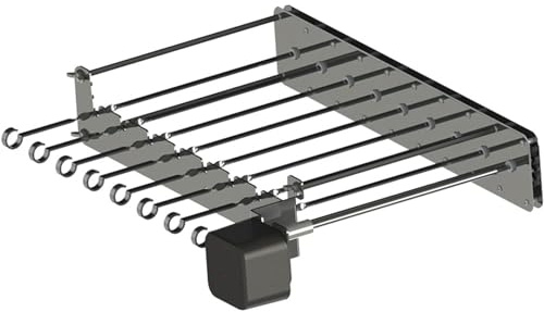 Electric Grill Kabob Set, Stainless Steel Rotating Skewer Turner with Skewers, High Torque BBQ Rack for Outdoor Cooking
