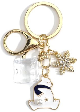 Porte-Clés Glaçon Ours Polaire Pingouin Iceberg, Idée Cadeau Femme Anniversaire, Porte Clé Personnalisé Amusant Pour Meilleure Amie, Cadeau Accessoire Sac à Dos