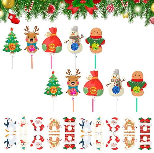 Weihnachtsbonbonkarten Niedliche Lebkuchenmänner Zuckerhut-Deko Dessert | Weihnachtselch-Lutscherverpackungsdeko Partybedarf und Dekoration für Winter Feiertage Hochzeit Geburtstag