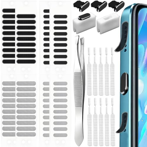 HAAMNING7 80 unidades Pegatinas de red antipolvo para teléfono Pegatina antipolvo altavoz Cubierta antipolvo altavoz Conector Lightning para iPhone 14 Pro Max/14 Pro Max/14 Pro Max/13 Pro Max/13