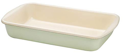 Riess, 0436-006, Auflaufform 38/22.5, CLASSIC - BUNT/PASTELL, Farbe Nilgrün, Maße 38 x 22.5 cm, Höhe 7.0 cm, Emaille, Induktion