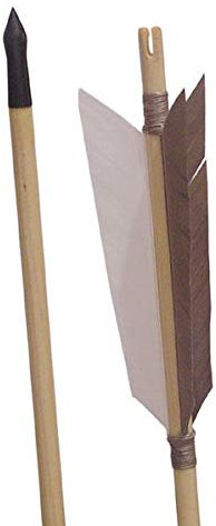 Mittelalterlicher Fertigpfeil Agincourt 79cm lang weiß/braun/braun Mittelalter Langbogen Holzpfeil Wikinger