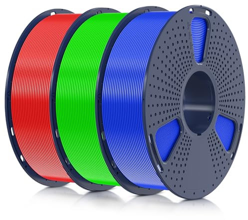 SUNLU 3KG PLA Plus 3D Drucker Filament, PLA+ Filament 1.75mm, Maßgenauigkeit +/- 0.02 mm, 1kgSpule(2.2Pfund), Insgesamt 3kg, PLA Plus Filament (Blau+Grün+Rot)