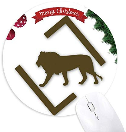 Lion Center King Prey Round Rubber Maus Pad Weihnachtsbaum Mat