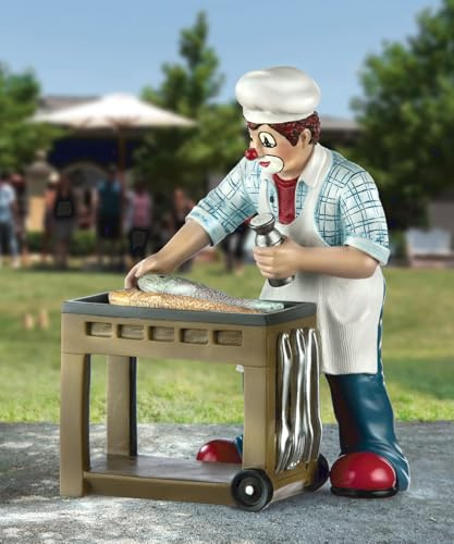 GILDE Clown Grillprofi aus Kunstharz - Grill Geschenk für Männer - Dekofigur Sammlerstüc - 15 cm hoch, Mehrfarbig, 11 cm breit, 8 cm tief