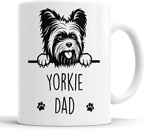 Faithful Prints Yorkie Dad Mug Pet Present Yorkshire Terrier Dog Mum Dad Friend Joke Funny Gift Cup Birthday Christmas, Ceramic Mug