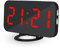 DollaTek LED tragbare Digitale Spiegelwecker mit 6,5-Zoll-LED-Anzeige und 3 Dimmmodi Geeignet für Schlafzimmer und Büro - Black Shell Red Digital