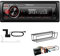 Pioneer MVH-130DAB 1 DIN Media Autoradio DAB+ Short Body USB AUX passend für Citroen C3 und C3 Pluriel 2002-2010 schwarz