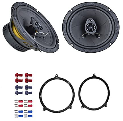 Ground Zero GZIF 6.5 Lautsprecher mit Einbauset kompatibel mit Audi A6 Avant (C5/4B) 1998-2005 Türen vorne/hinten 240 Watt 165mm 2 Wege Koax