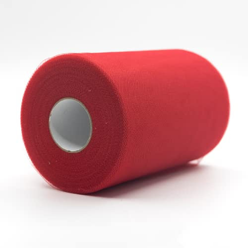 91m x 15 cm! Tüll Roll Spool Stoff für Handwerk Dekorationen Tutu Hochzeiten Kostüme Röcke Partys Geschenk Schleife Babyparty, viele Farben erhältlich. (Rot)