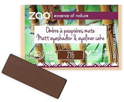 ZAO essence of nature - Nachfüllpack Lidschatten, rechteckig, Mate 216, Braun – 1,3 g