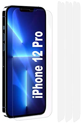 Fonetek® 3x Clear Plastic PET LCD Screen Protector Cover Guards for Apple iPhone 12 Pro