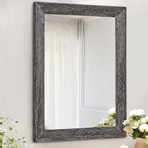 AAZZKANG Wandspiegel mit rechteckigem Holzrahmen, groß, 50,8 x 40,6 cm, rustikaler dekorativer Hängespiegel für Schlafzimmer, Badezimmer, Wohnzimmer, Heimbüro