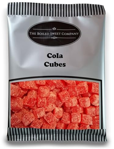 The Boiled Sweet Company® Cola Cubes 1kg - Traditional Sugar Coated Boiled Sweets - Cola Flavour Cube Shaped - British Sweet Shop Favourite - Bulk 1 Kilo Bag - Pick and Mix Sweets Share Size Bags